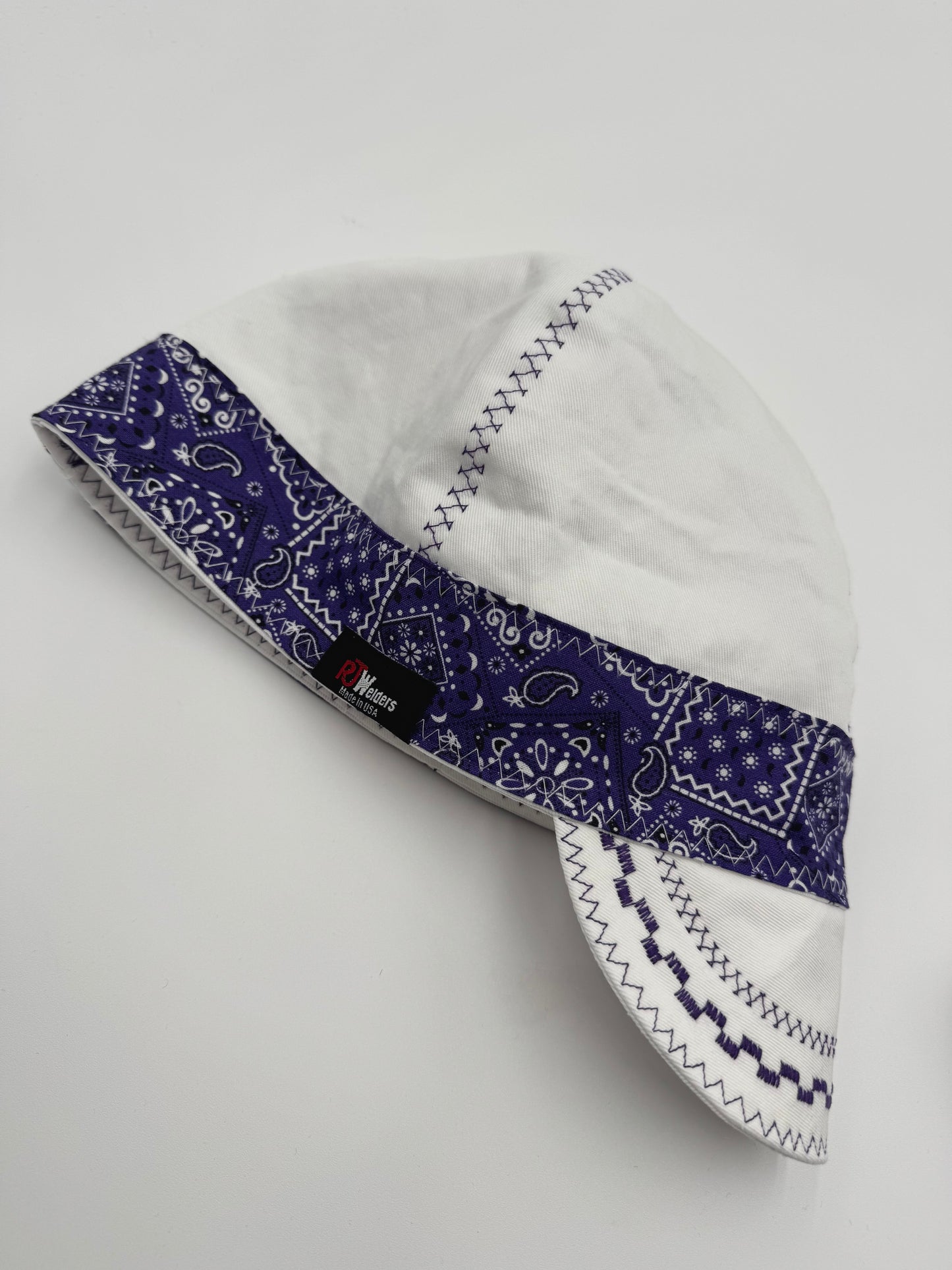 White Cap w/ Purple Bandana Bands