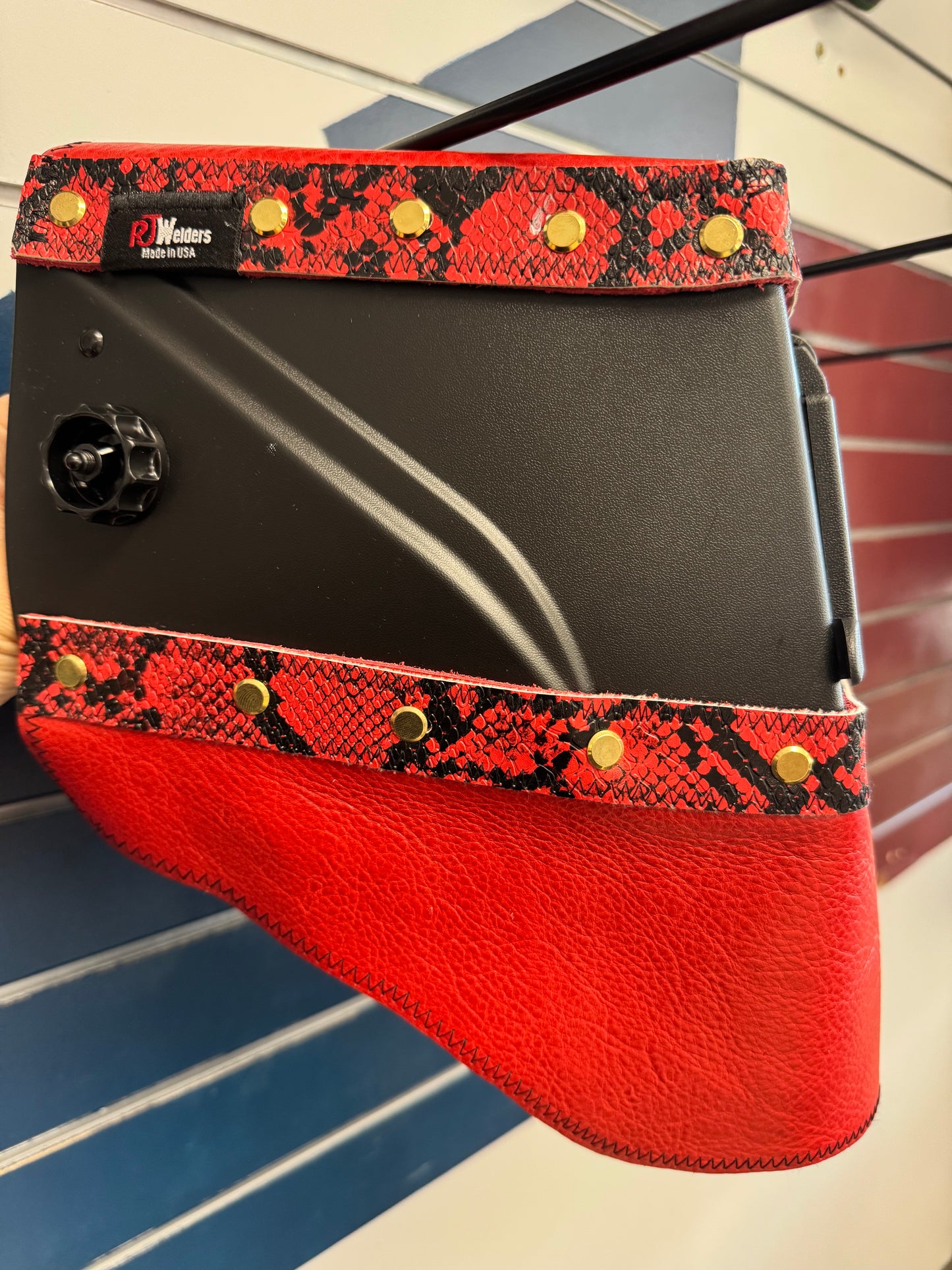Red Snake Welding Hood