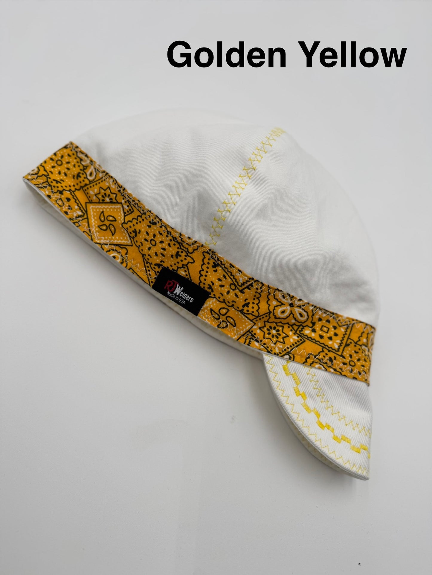 White Cap w/ Yellow/Orange Bandana Bands