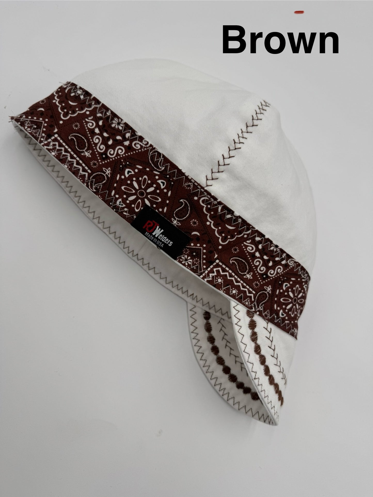 White Cap w/ Brown Bandana Bands