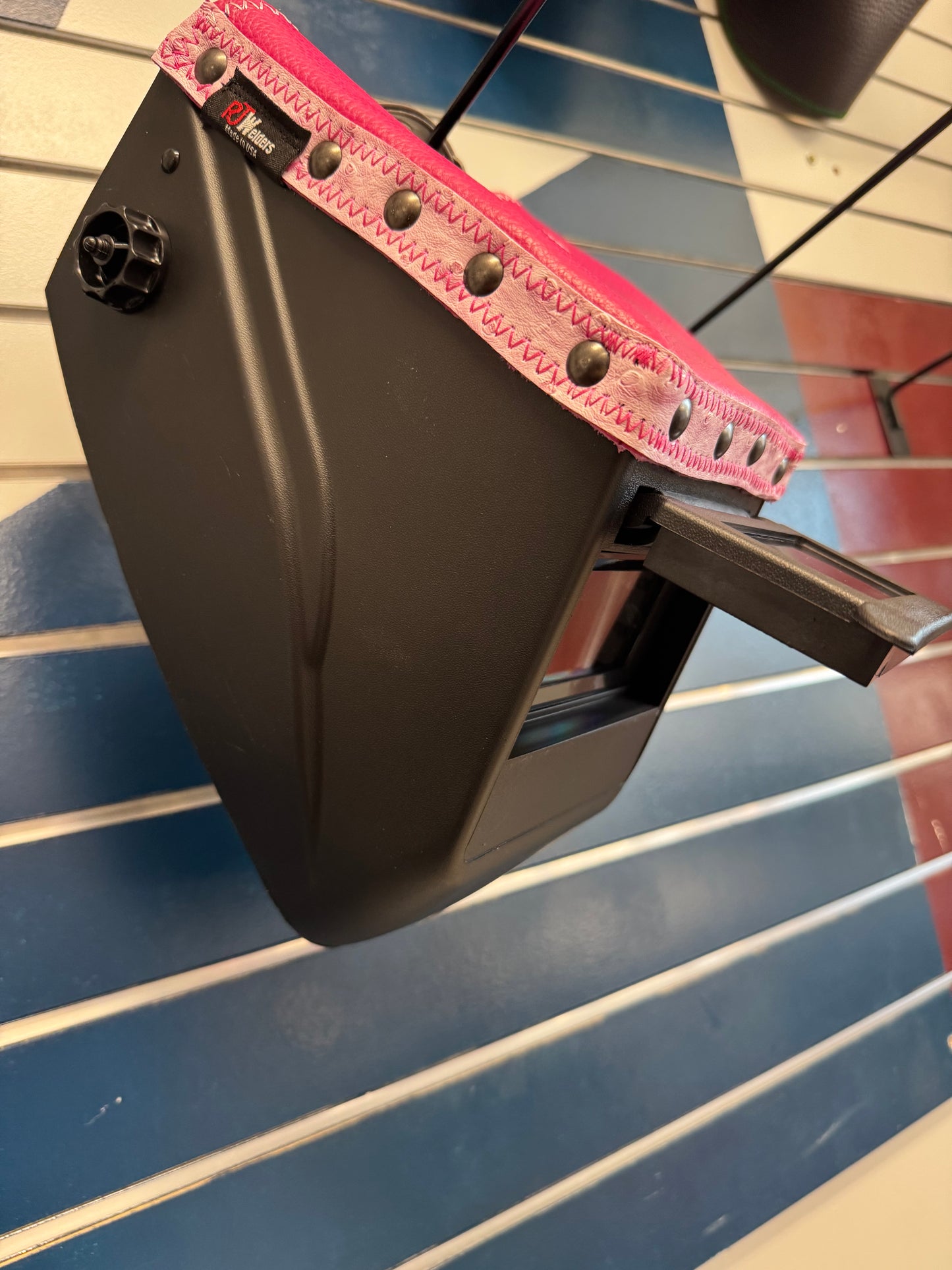 Pink Ostrich Welding Hood