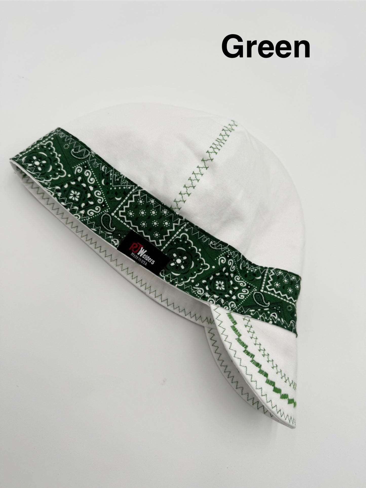 White Cap w/ Green Banda Bands