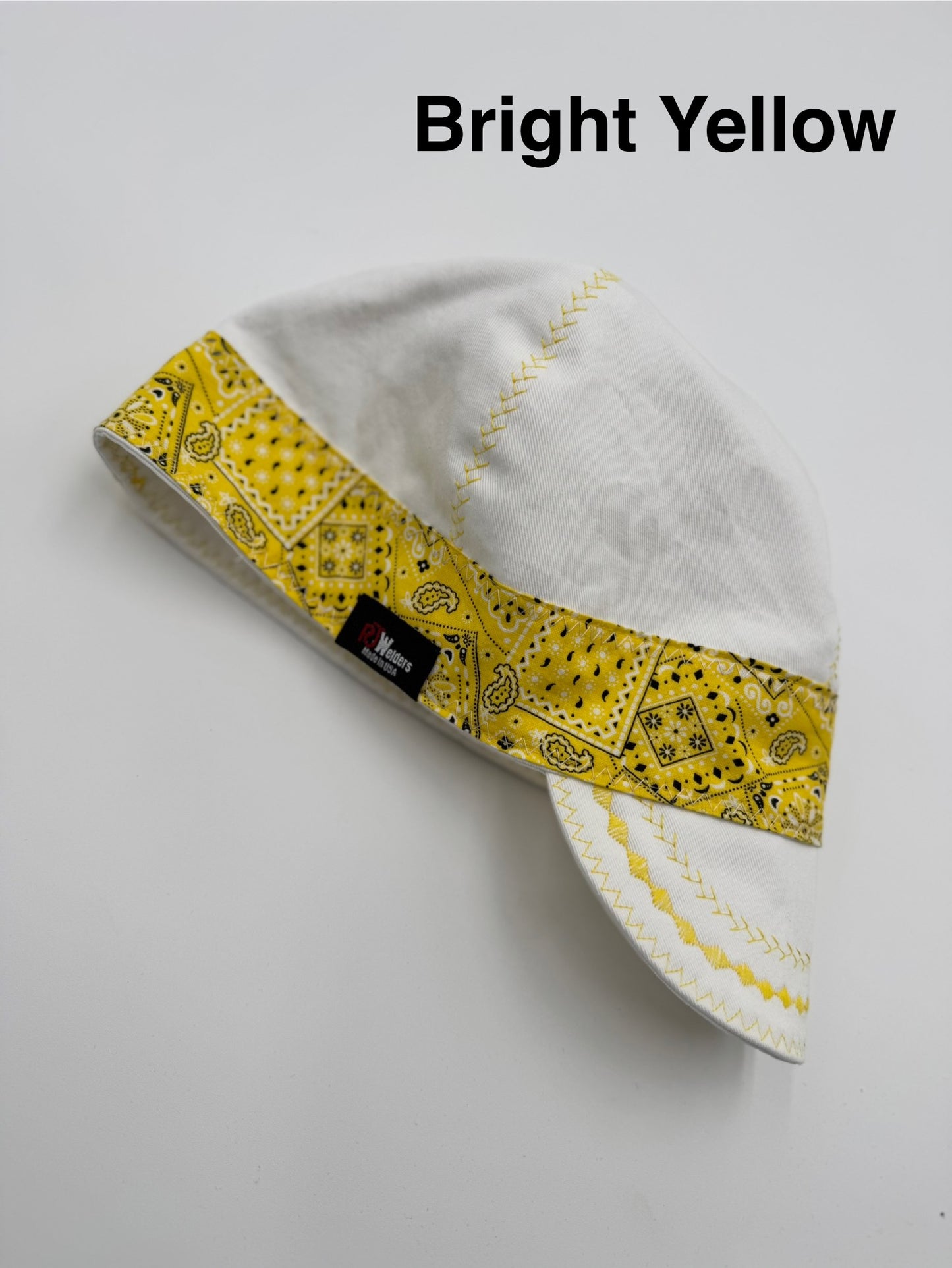 White Cap w/ Yellow/Orange Bandana Bands