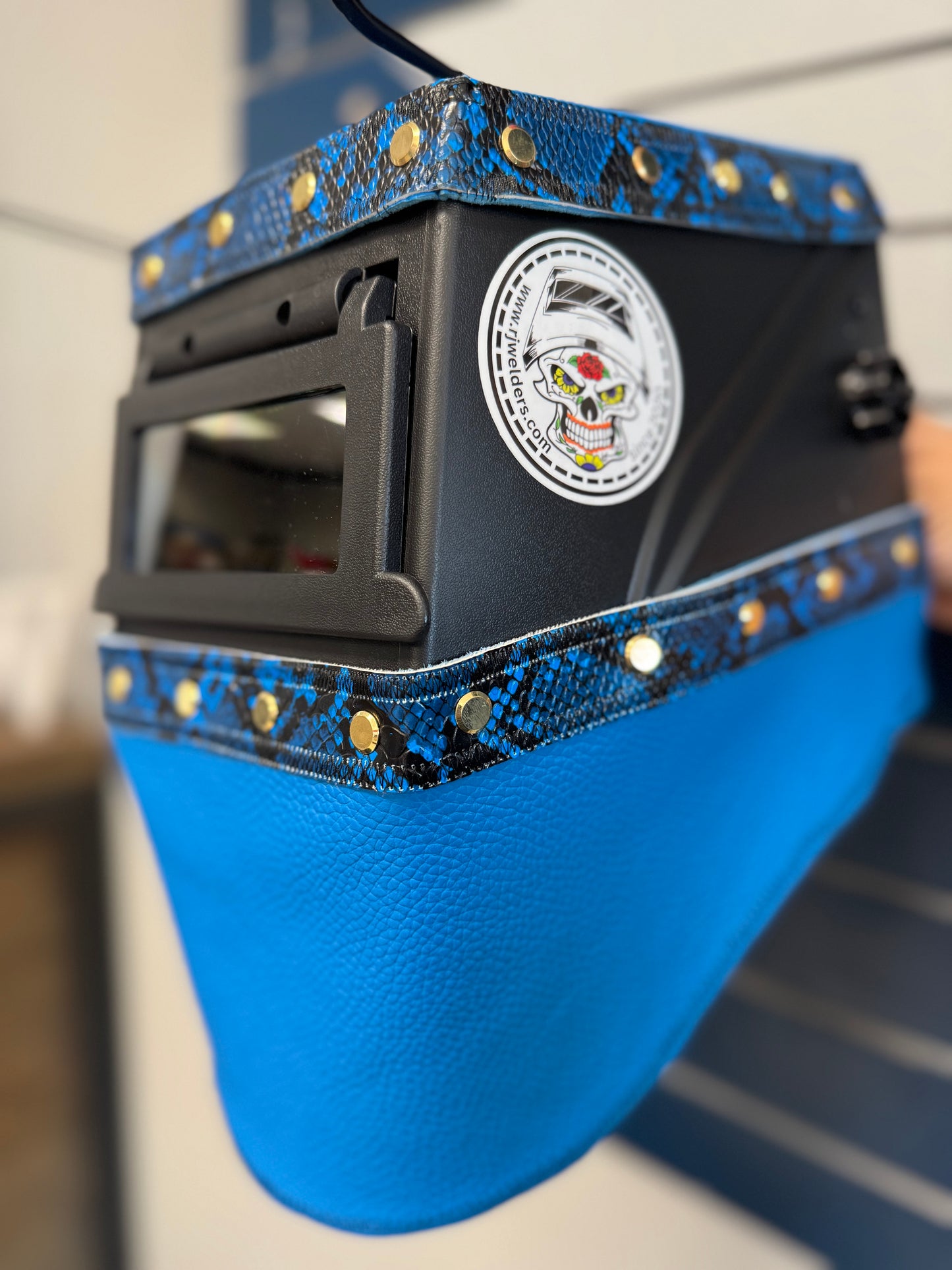 Blue Snake Welding Hood