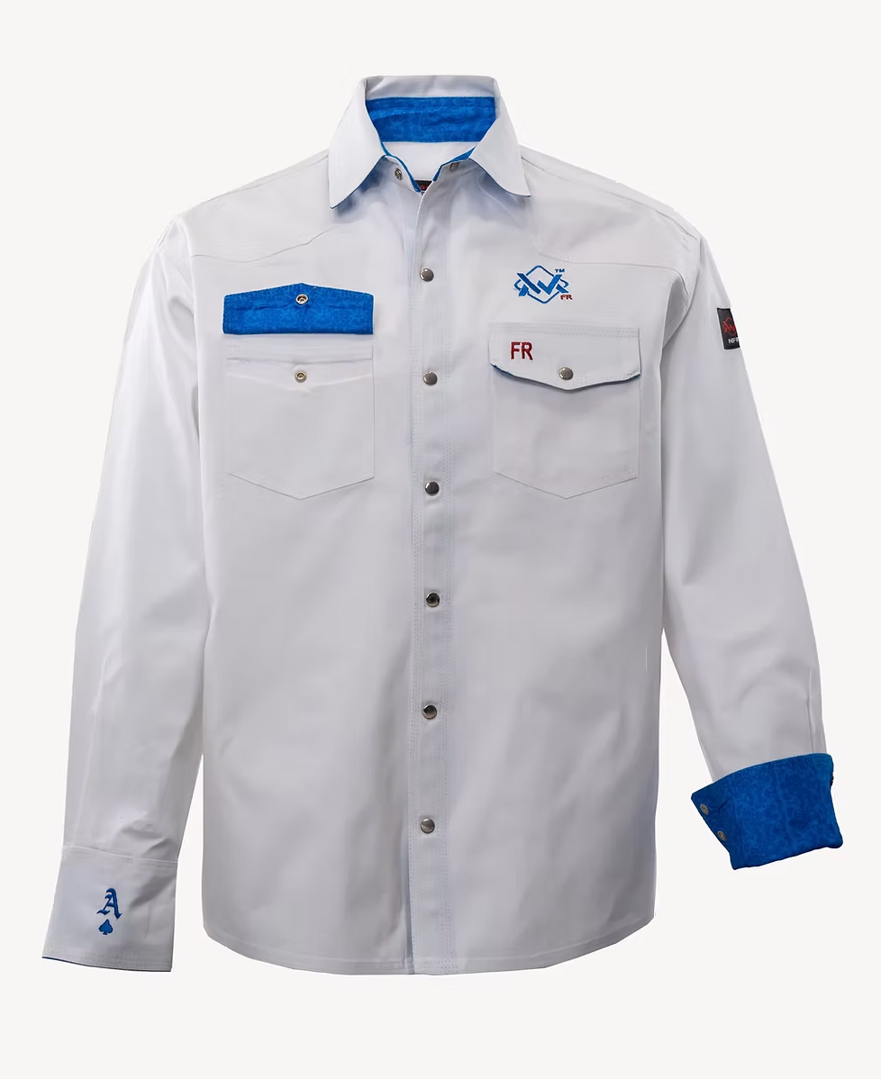 WM Elite Luxe White/Blue FR SHIRT