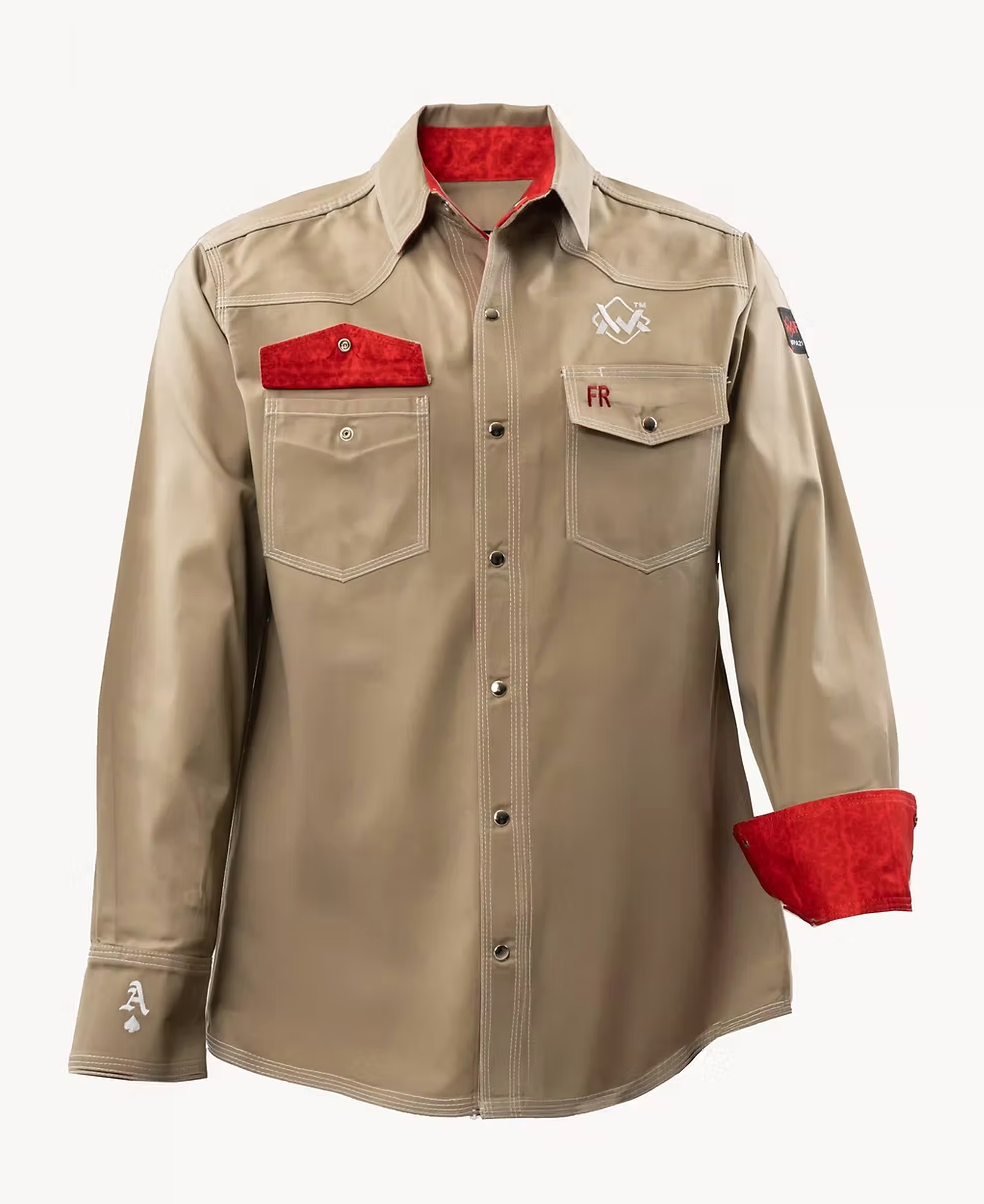 WM Khaki w/Red FR SHIRT