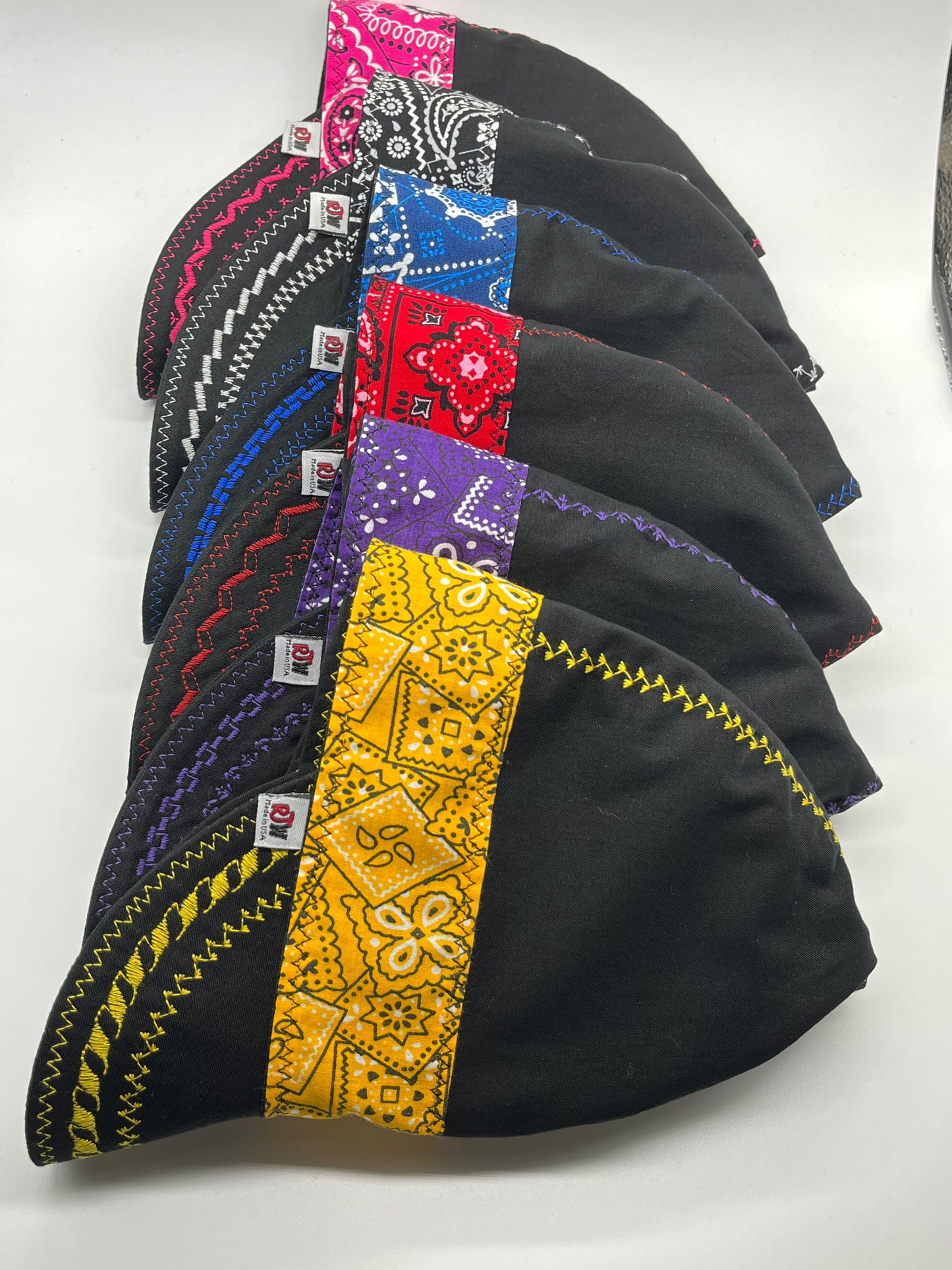 Black bundle of 6 - Multicolor Bandana Band