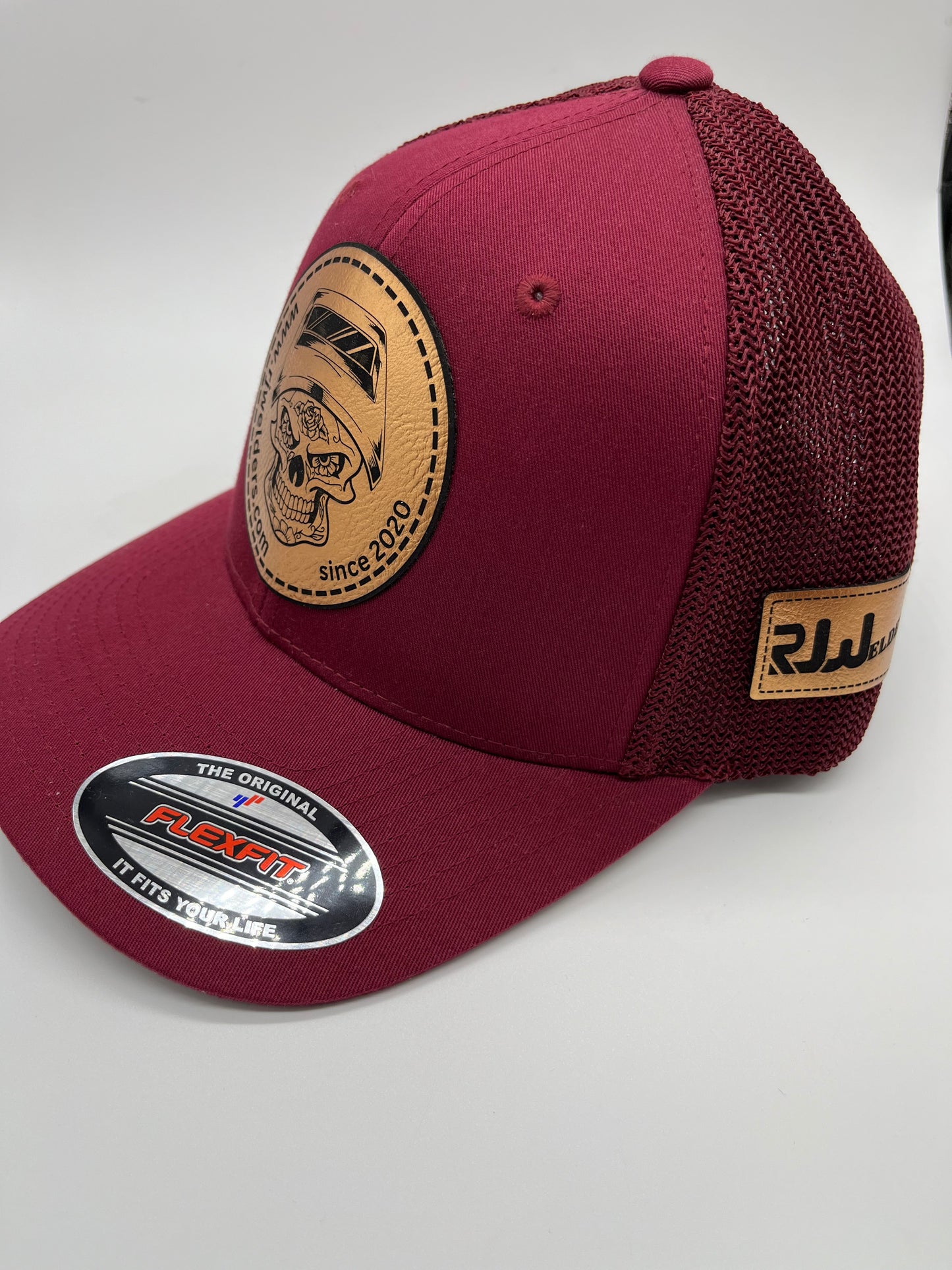 Flex Fit Cap - Burgundy w/ RJW Metallic Gold Patch