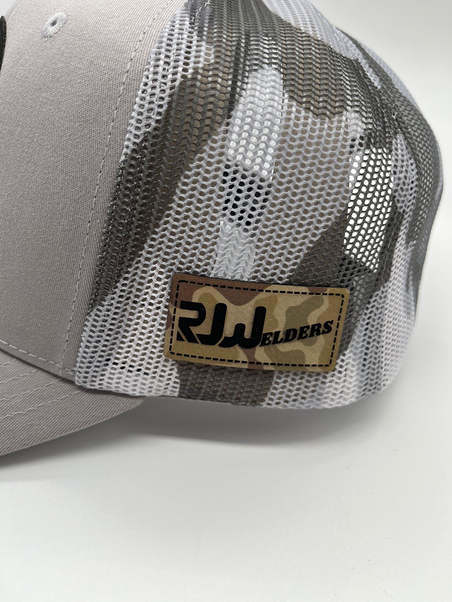 Snapback Cap - Grey and Camo w/ RJW Camo Patch