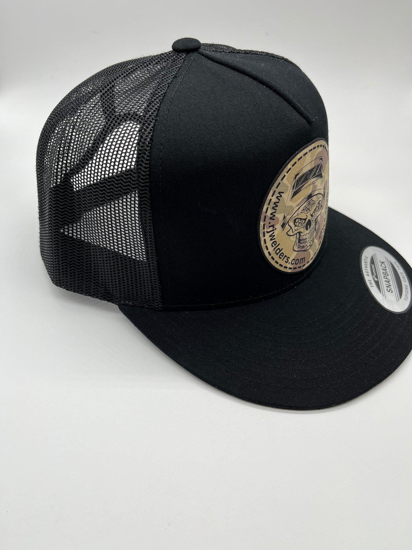 Snapback Cap - Black w/ RJW Camo Patch