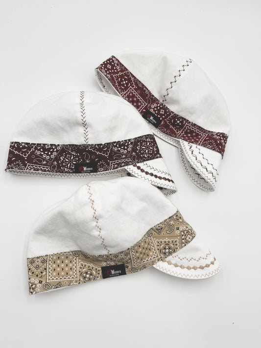 White Cap w/ Brown Bandana Bands