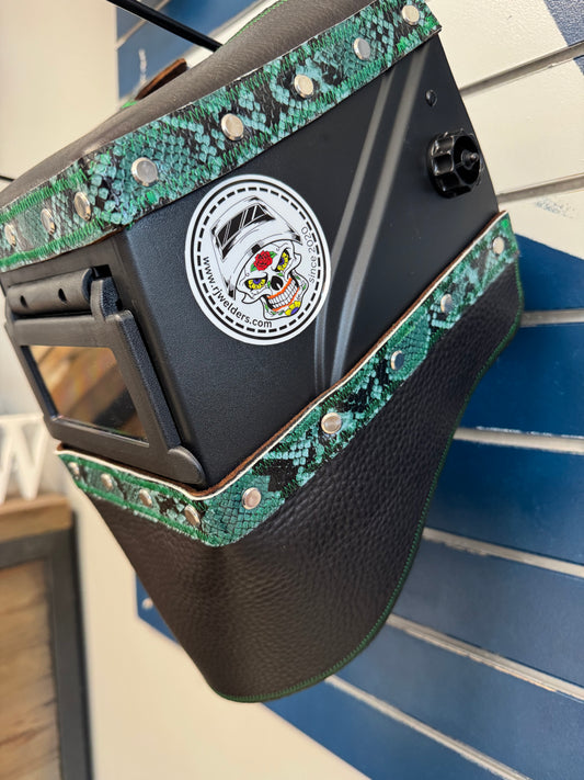 Black and Green Snake  Welding Hood