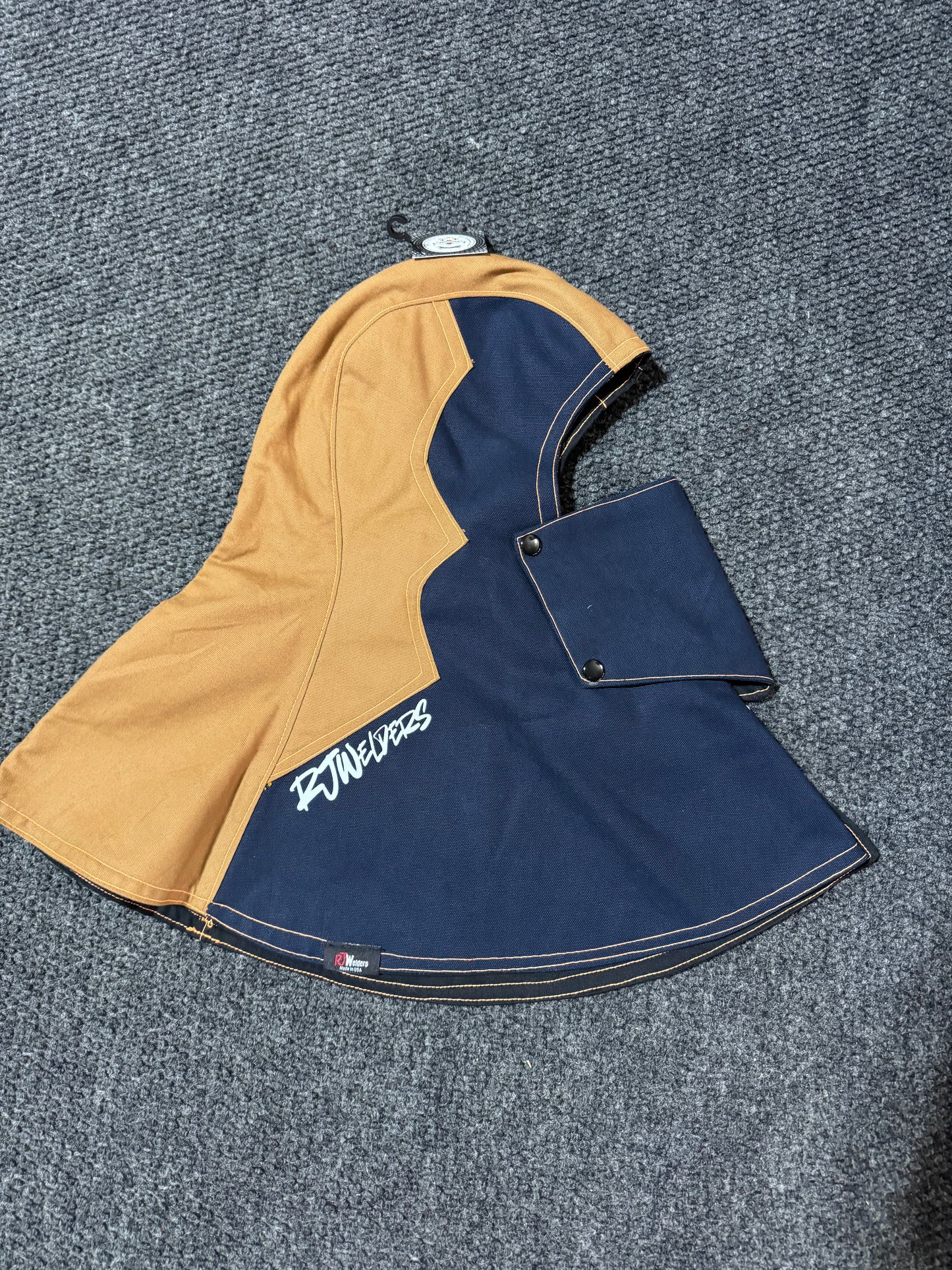 Heavy Duty Cotton Hood - Khaki and Blue