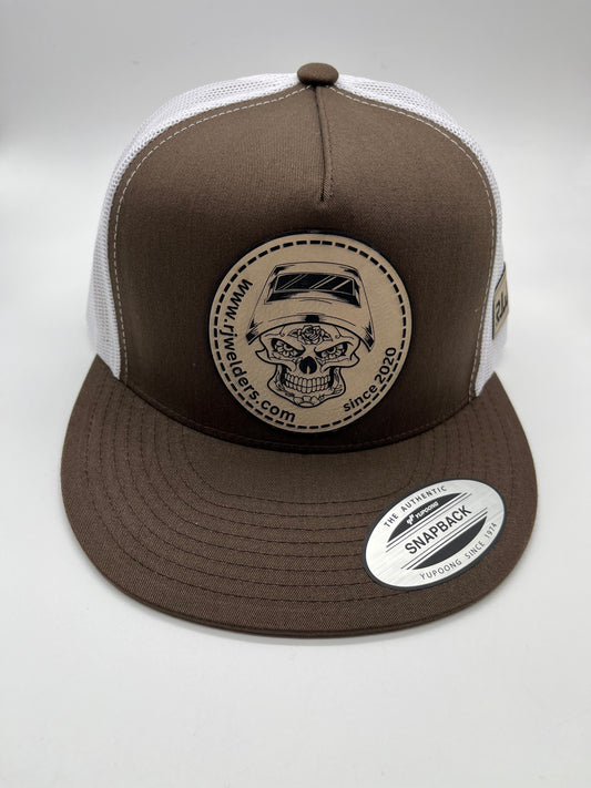 Snapback Cap - Brown and White w/ RJW Tan Patch