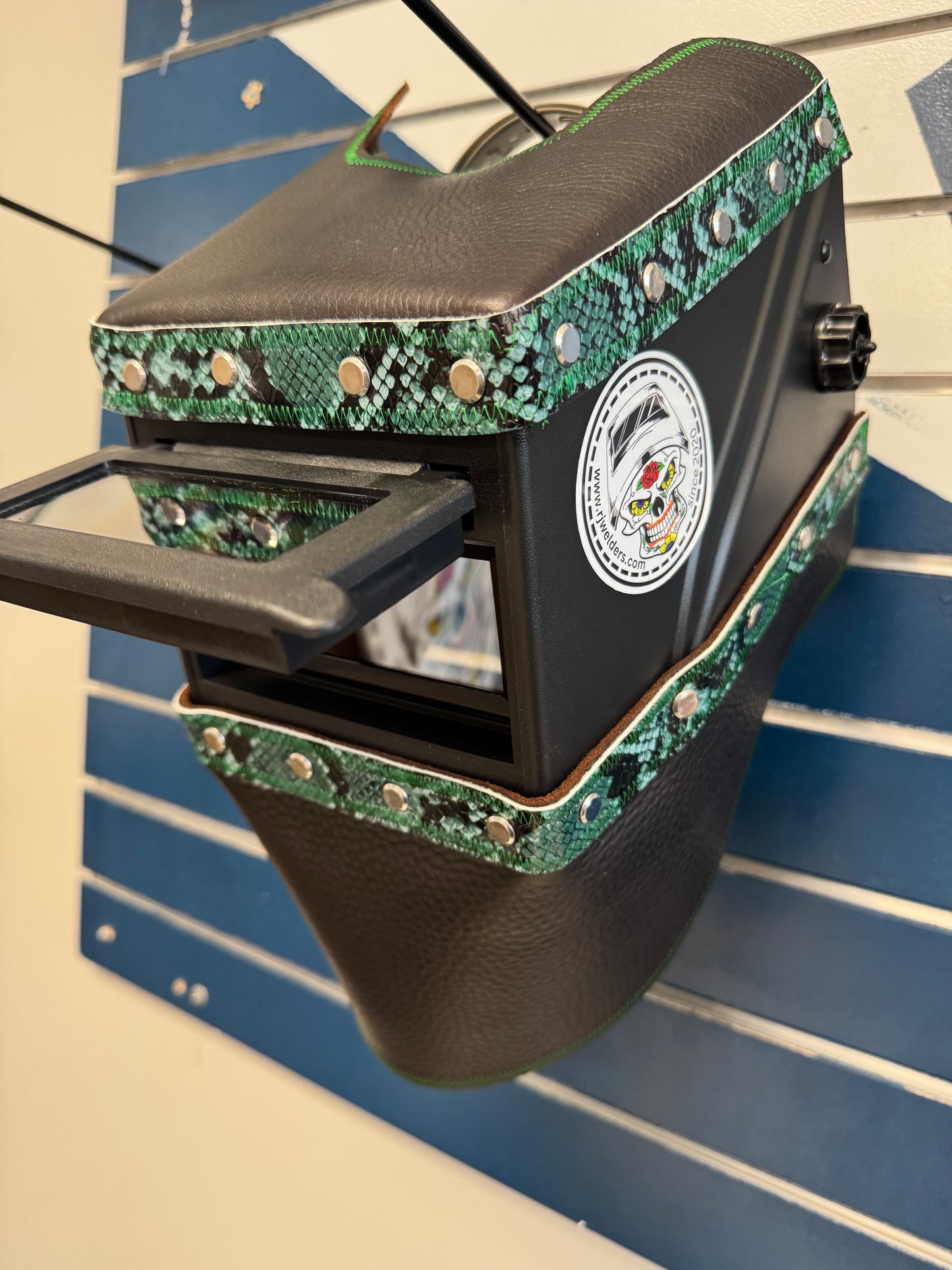 Black and Green Snake  Welding Hood