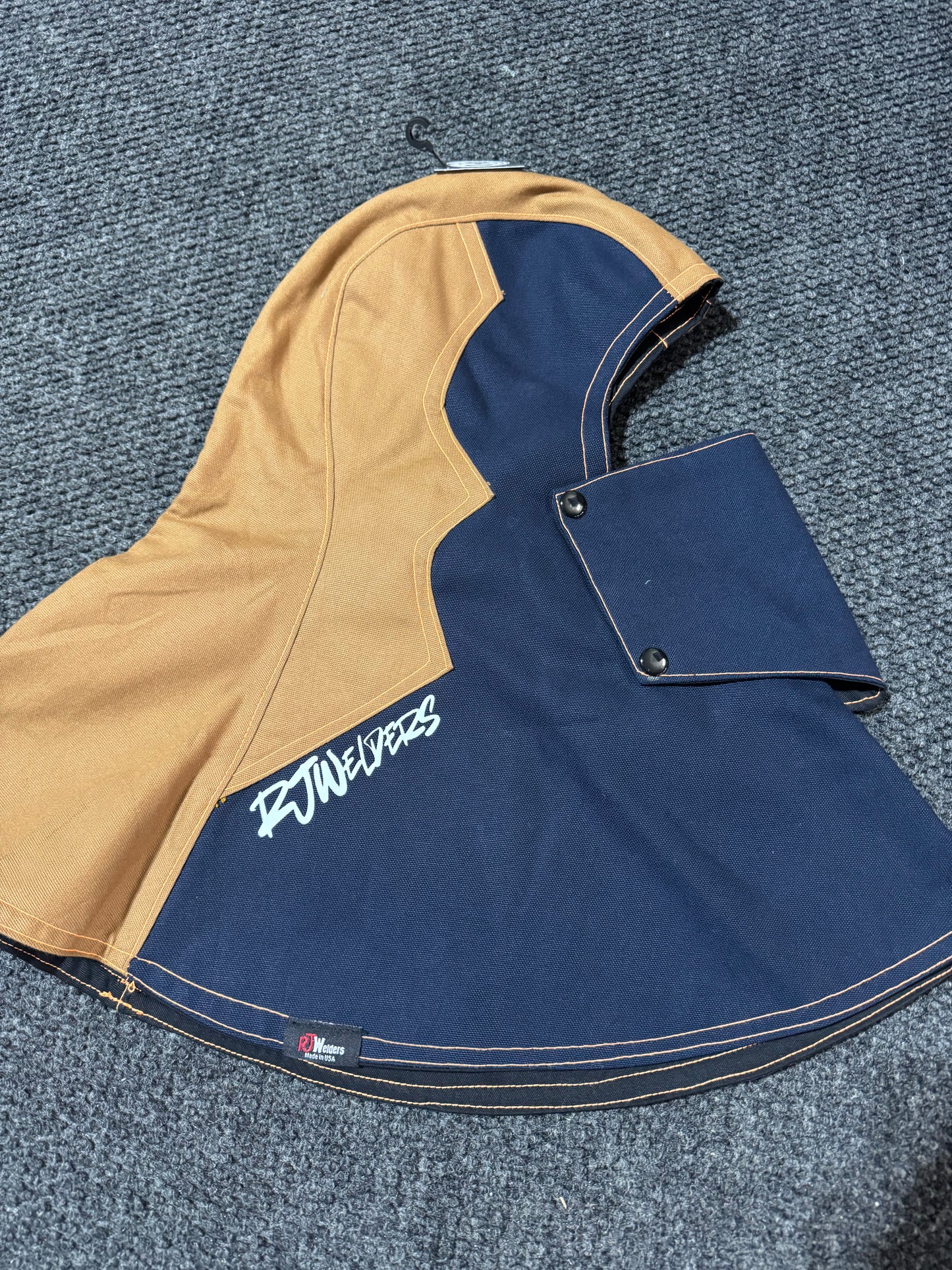 Heavy Duty Cotton Hood - Khaki and Blue