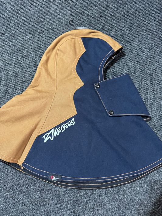 Heavy Duty Cotton Hood - Khaki and Blue