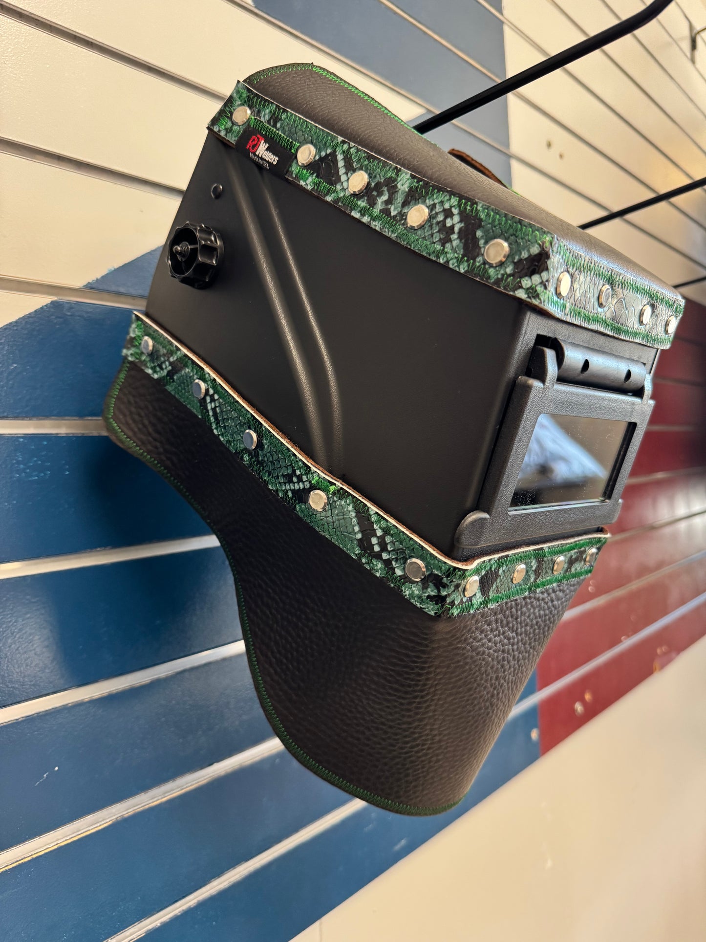 Black and Green Snake  Welding Hood