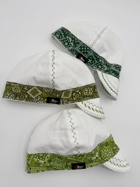 White Cap w/ Green Banda Bands
