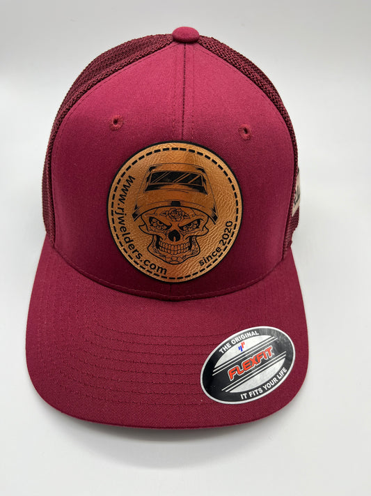 Flex Fit Cap - Burgundy w/ RJW Metallic Gold Patch