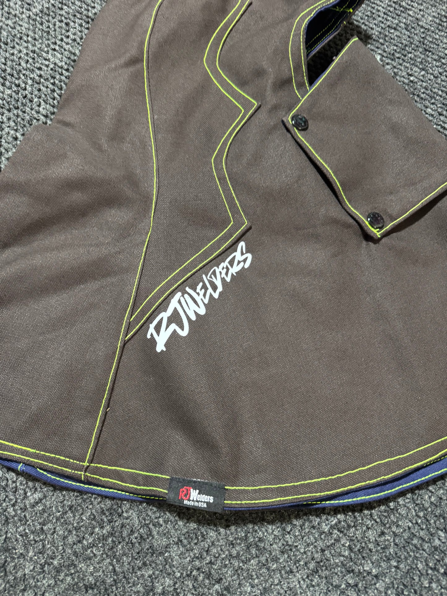 Heavy Duty Cotton Hood - Dark Brown w/ Green