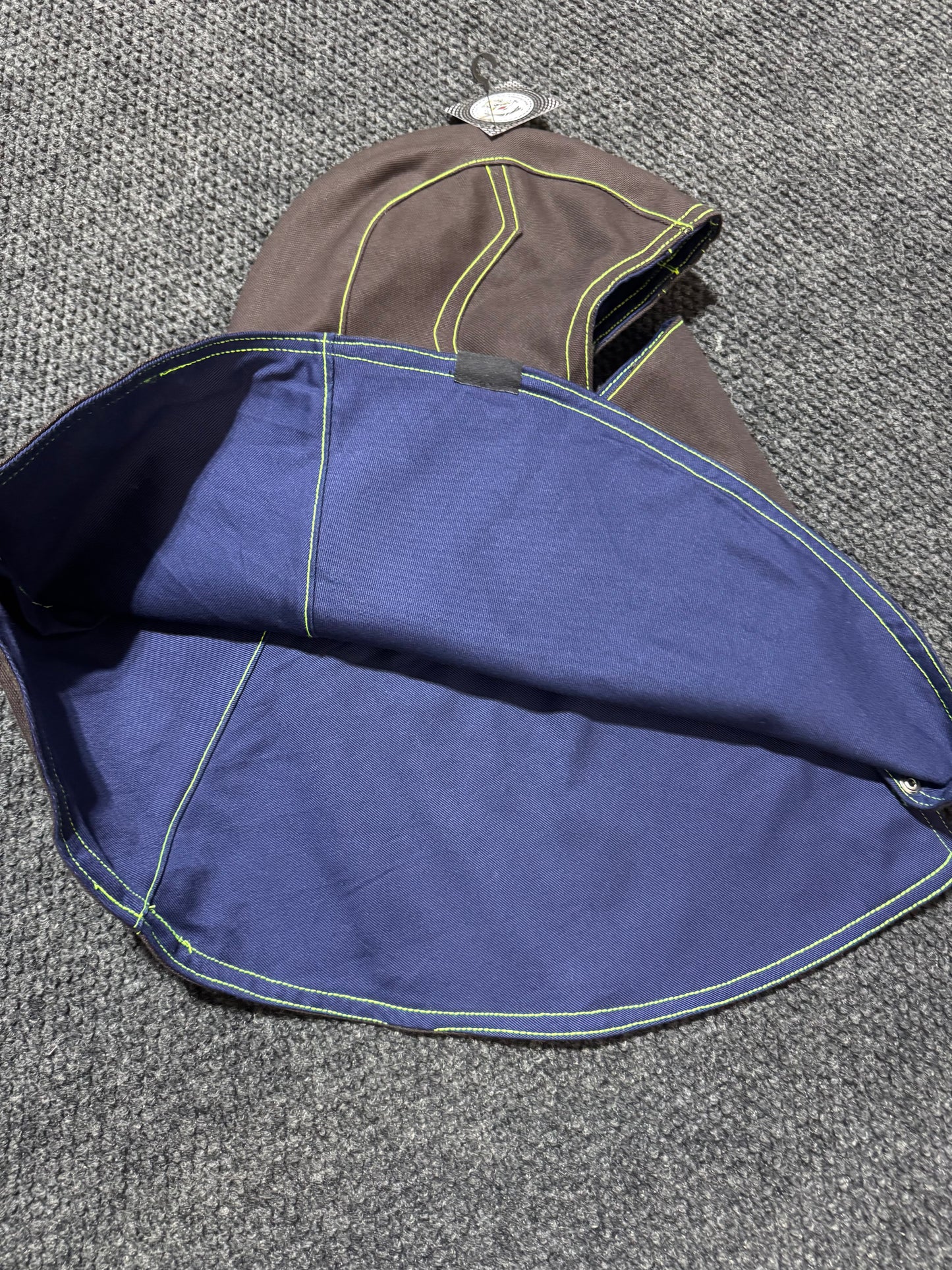 Heavy Duty Cotton Hood - Dark Brown w/ Green