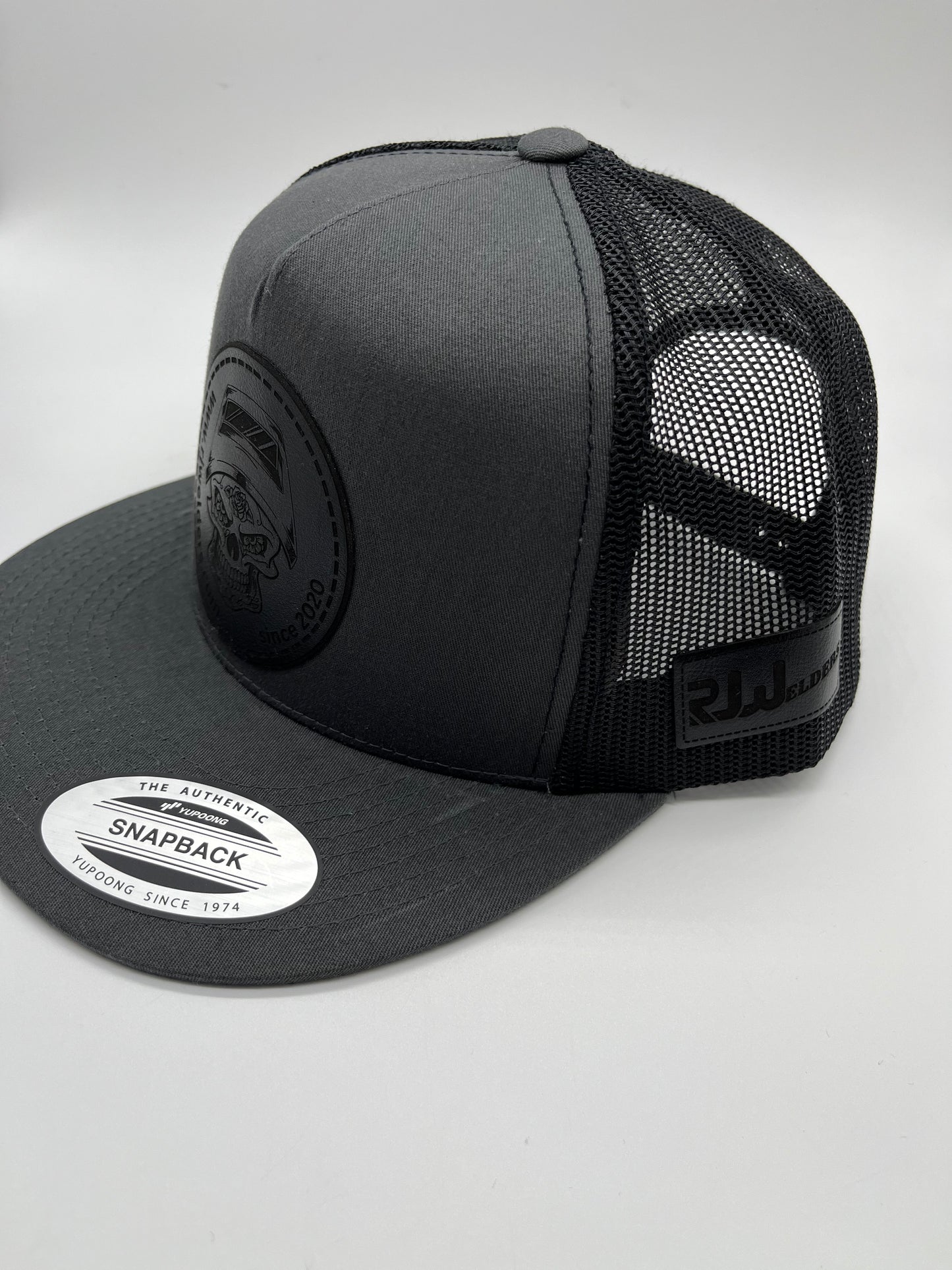 Snapback Cap - Black and Grey w/ RJW Black Patch