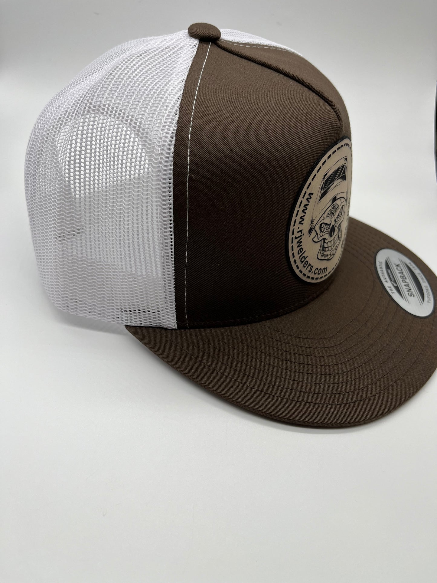 Snapback Cap - Brown and White w/ RJW Tan Patch