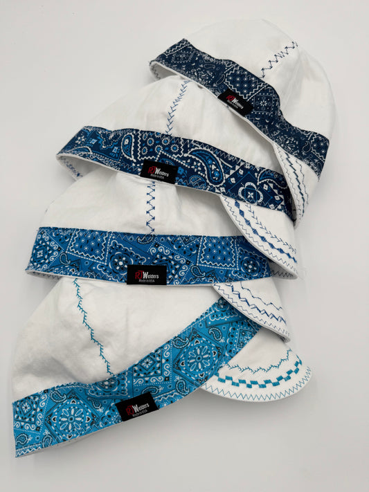 White Cap w/ Blue Bandana Bands