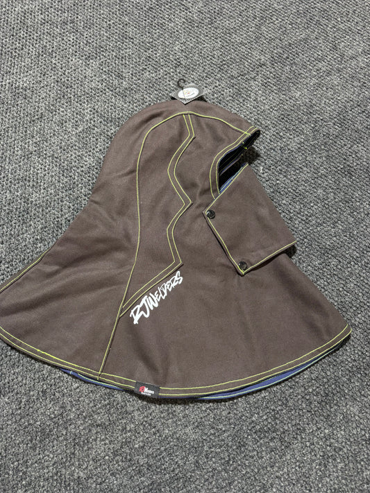 Heavy Duty Cotton Hood - Dark Brown w/ Green