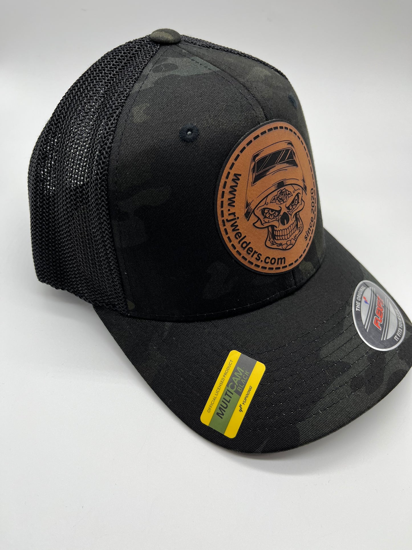 Flex Fit Cap - Black and Camo Style w/ RJW Brown Patch