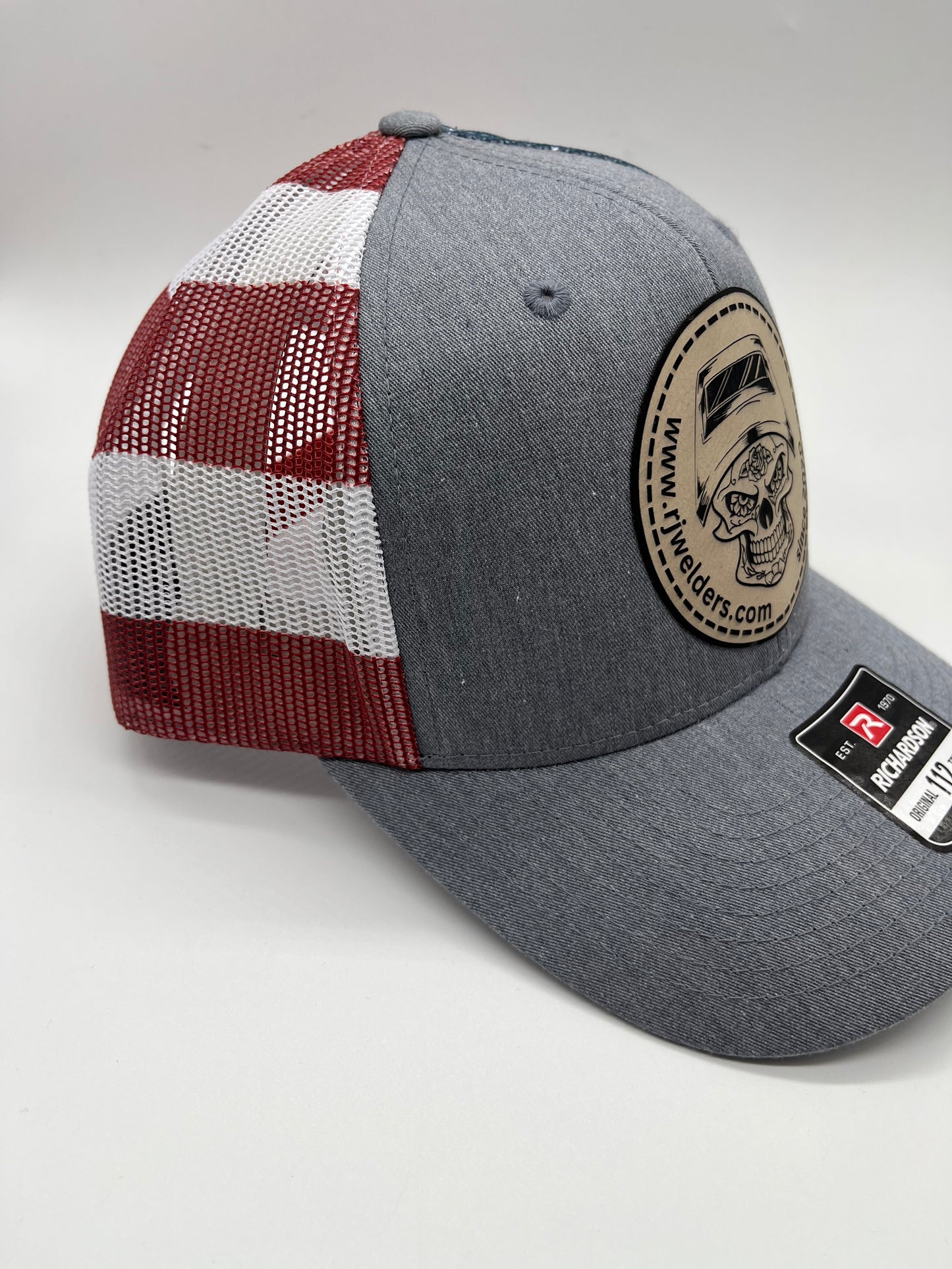 Snapback Cap - Grey and US Flag Colors w/ RJW Tan Patch