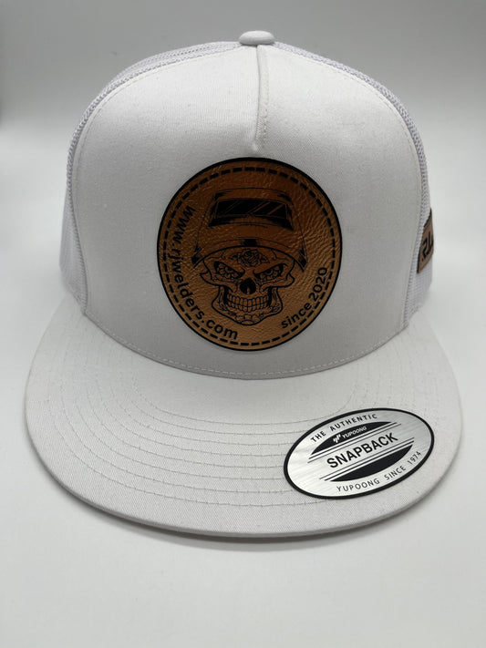 Snapback Cap - White w/ RJW Metallic Gold Patch