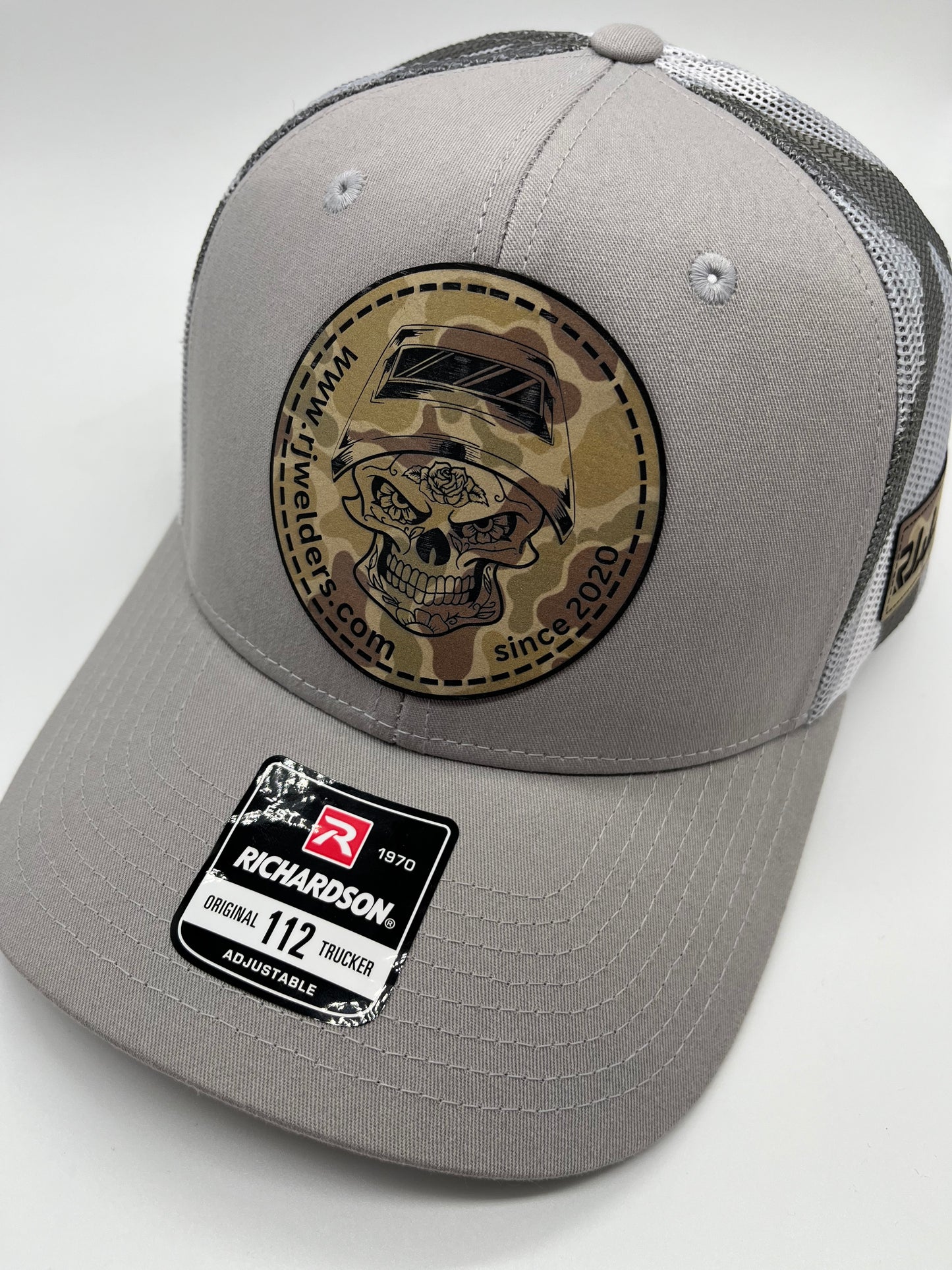 Snapback Cap - Grey and Camo w/ RJW Camo Patch