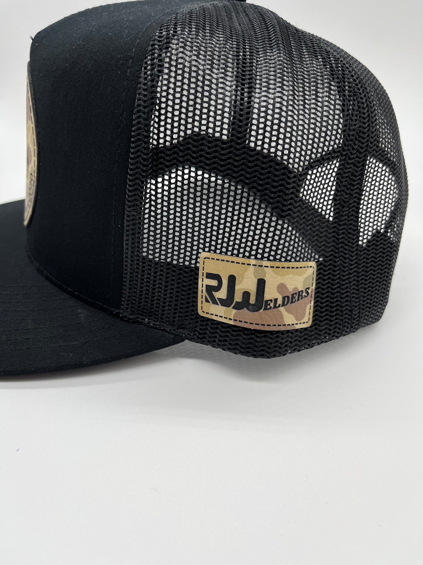 Snapback Cap - Black w/ RJW Camo Patch