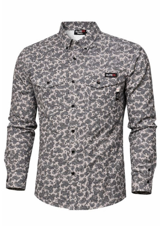 ELITE FR Shirt - Grey Paisley