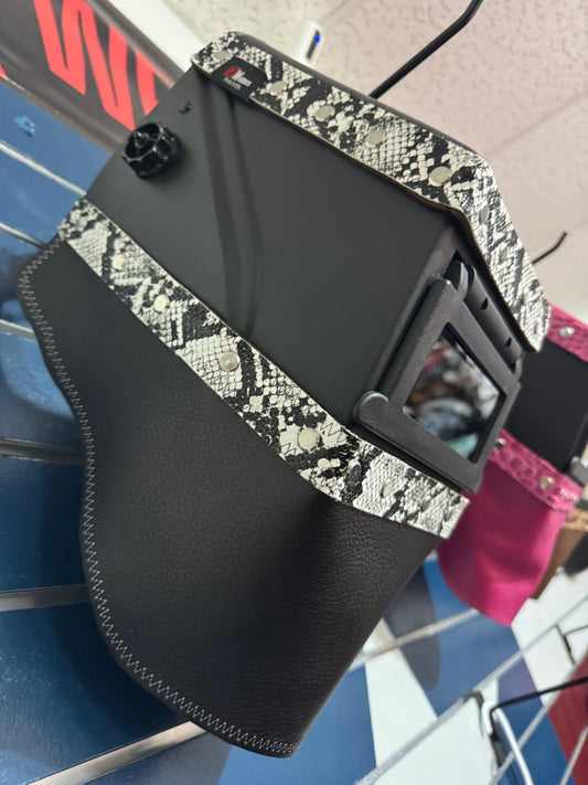 Black and White Snake Welding Hood