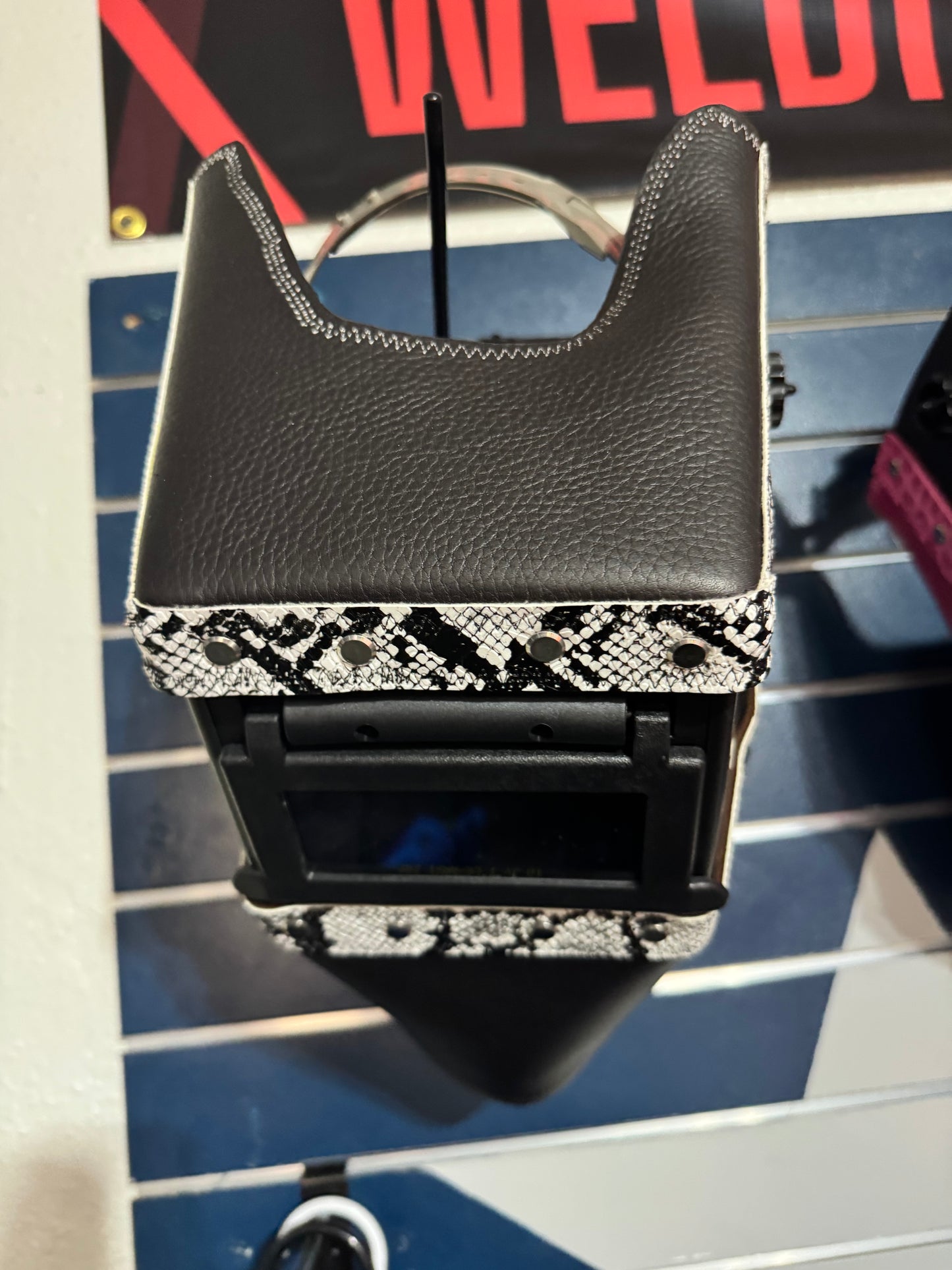 Black and White Snake Welding Hood