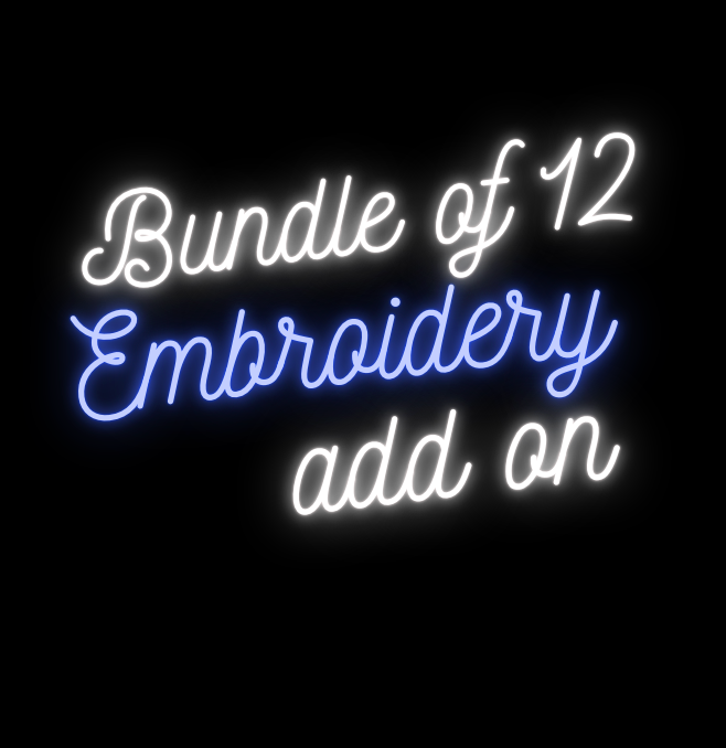 BUNDLE OF 12 - Embroidery For Caps