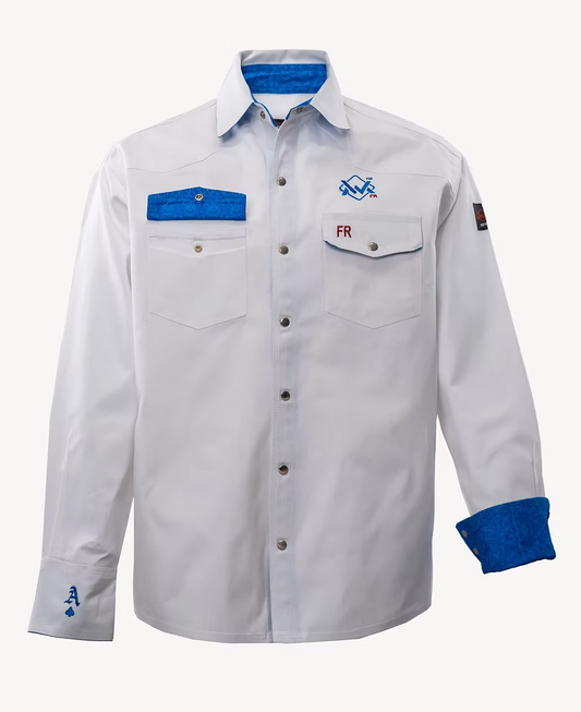 WM Elite Luxe White/Blue FR SHIRT