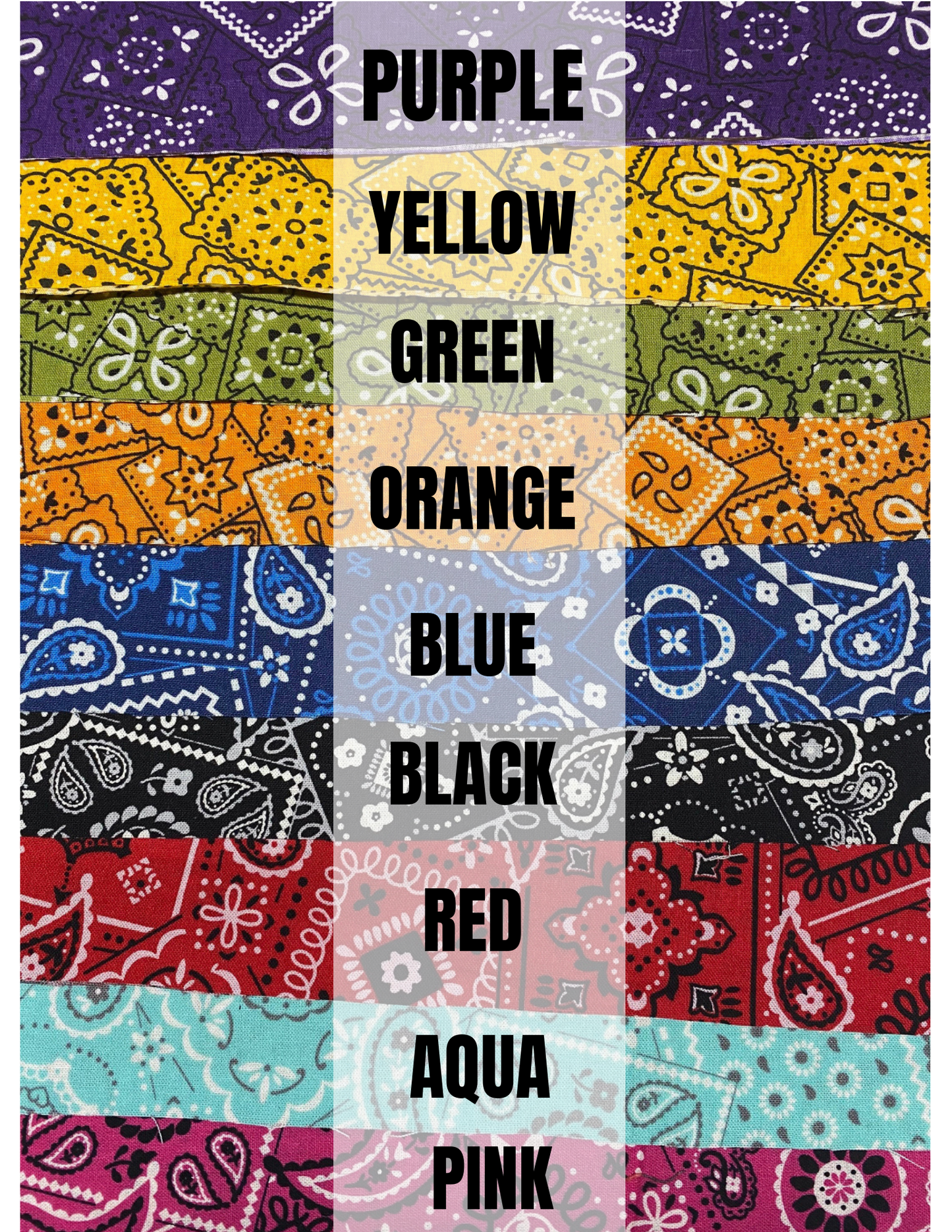 Black bundle of 6 - Multicolor Bandana Band