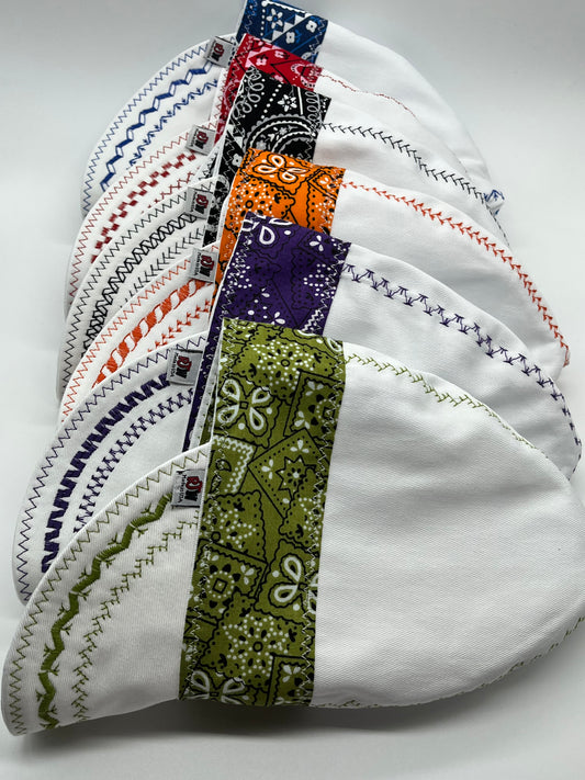 White Bundle of 6 - Multicolor Bandana Band