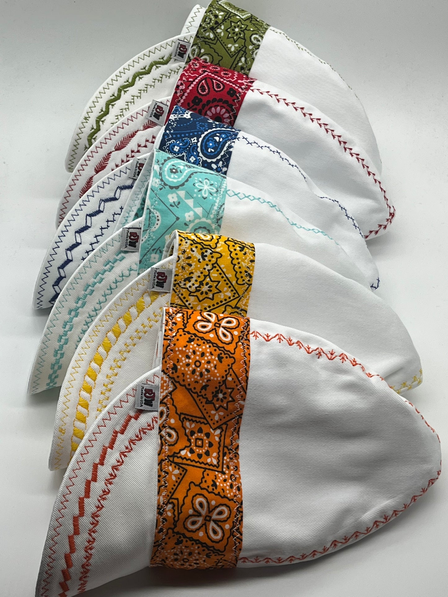 White Bundle of 6 - Multicolor Bandana Band