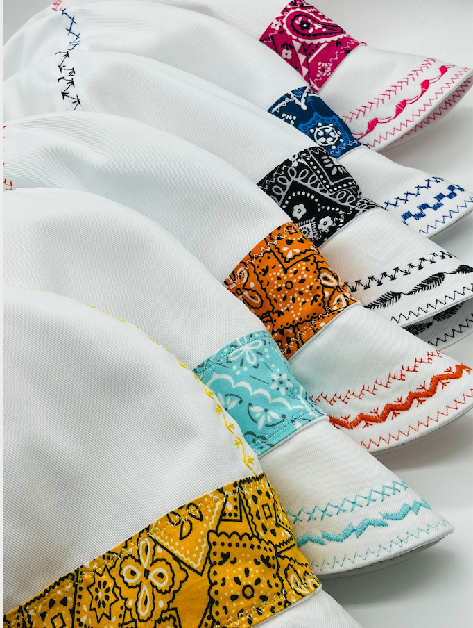 White Bundle of 6 - Multicolor Bandana Band